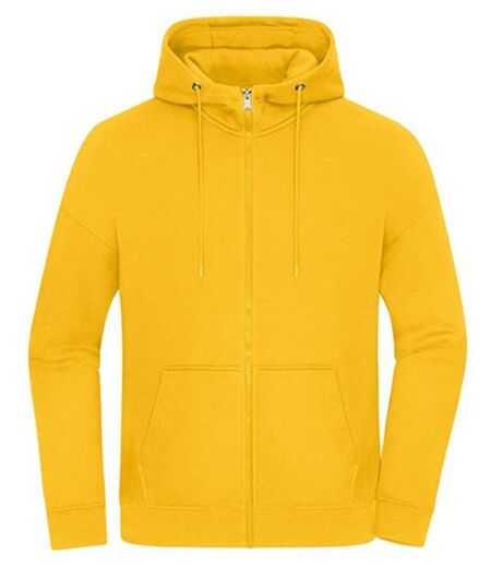 Sweat à capuche zippé oversize unisexe - 8043 - jaune tournesol