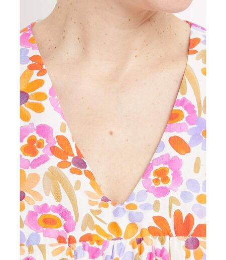 Robe fleurie, détail dos forme  goutte