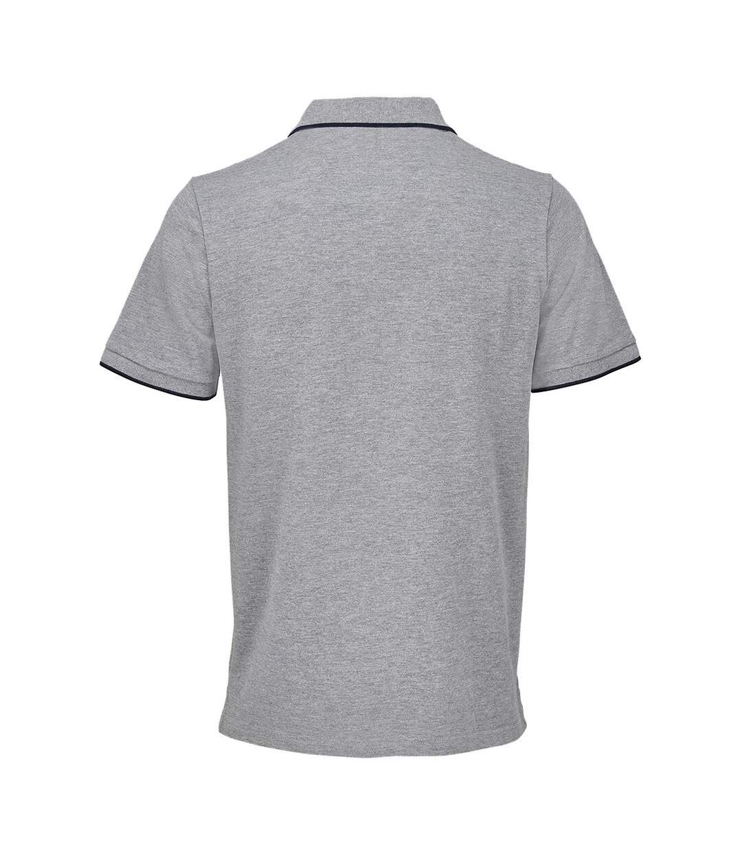Polo Palermo Adulte Gris Chiné Bleu Marine Français SOLS-2