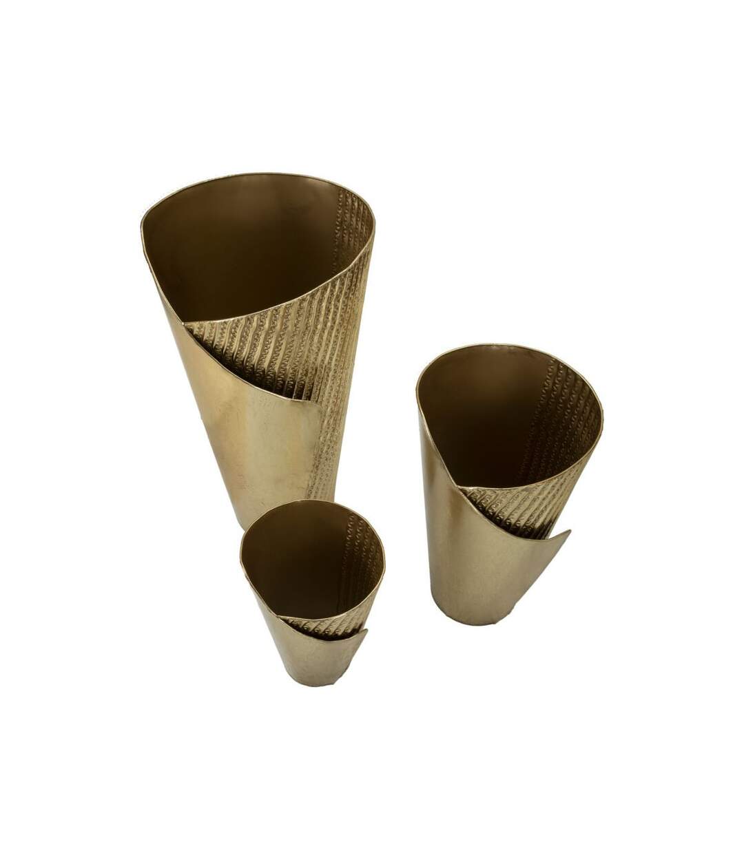 Lot de 3 Vases en Métal Flosty 75cm Or-3