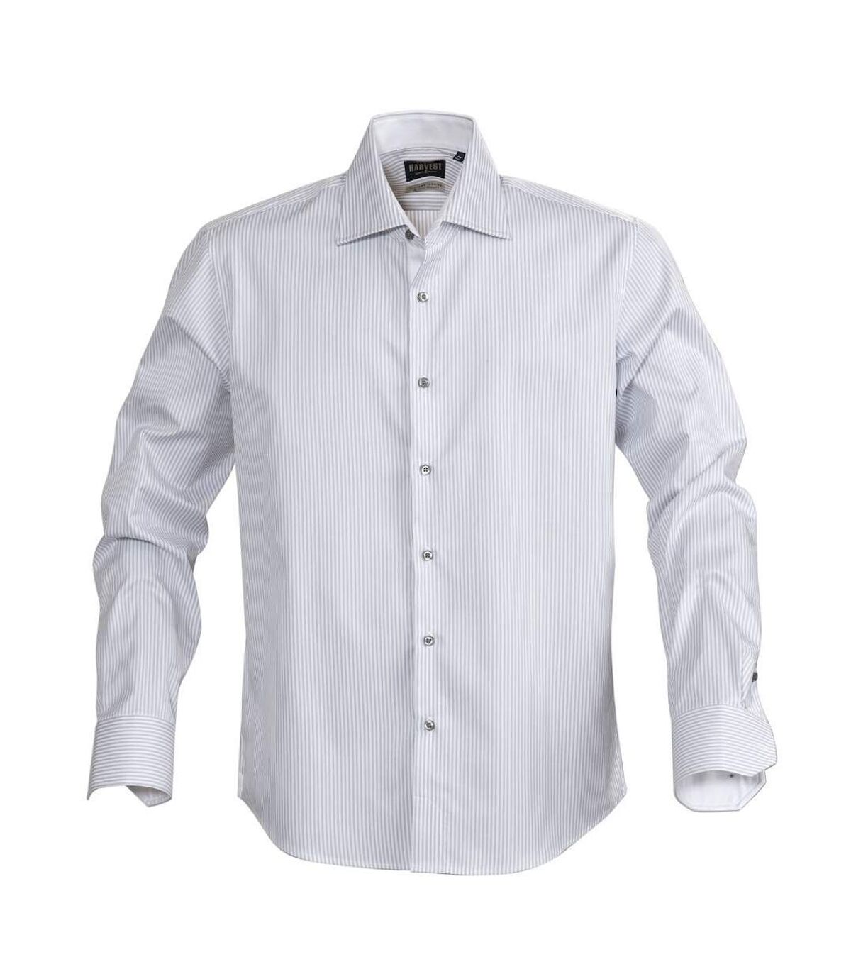 James Harvest Mens Reno Striped Formal Shirt (Black)