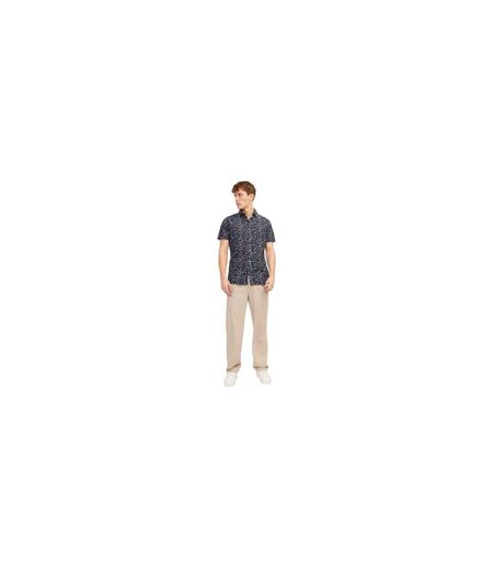 Chemise Manches Courtes Motif/style Imprimé Petites Fleurs Homme Bleu Nuit Jack And Jones