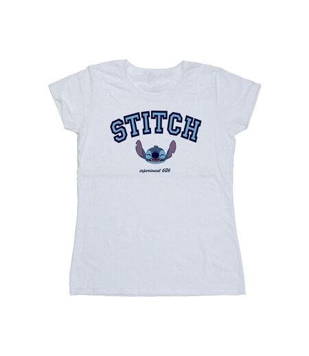 Disney T-shirt en coton collégial Lilo And Stitch Femme/Ladies (Blanc) - UTBI25442