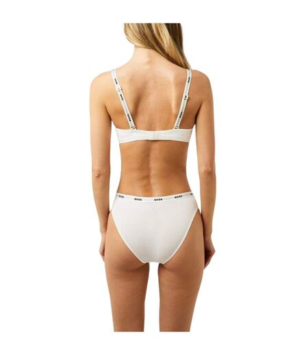 Womens/ladies Logo Briefs White Black Boss