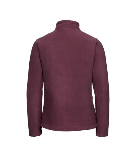 Womens/ladies full zip outdoor fleece jacket burgundy Russell