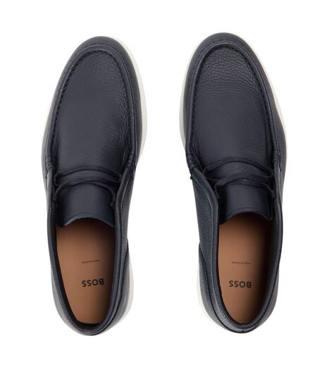 Mens Sienne Desb Leather Chukka Boots Dark Blue Boss