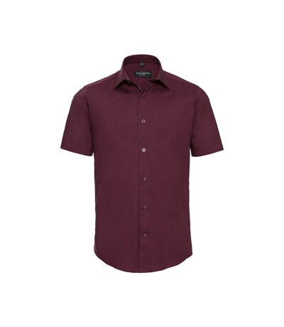 Russell Collection Mens Fitted Short-Sleeved Shirt () - UTPC6142