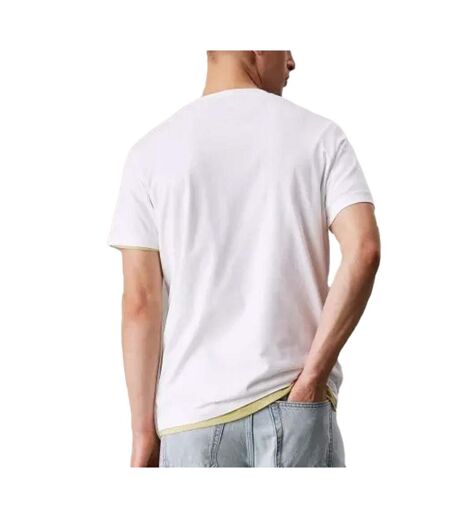 T-shirt blanc/camel homme calvin klein jeans shadow - l