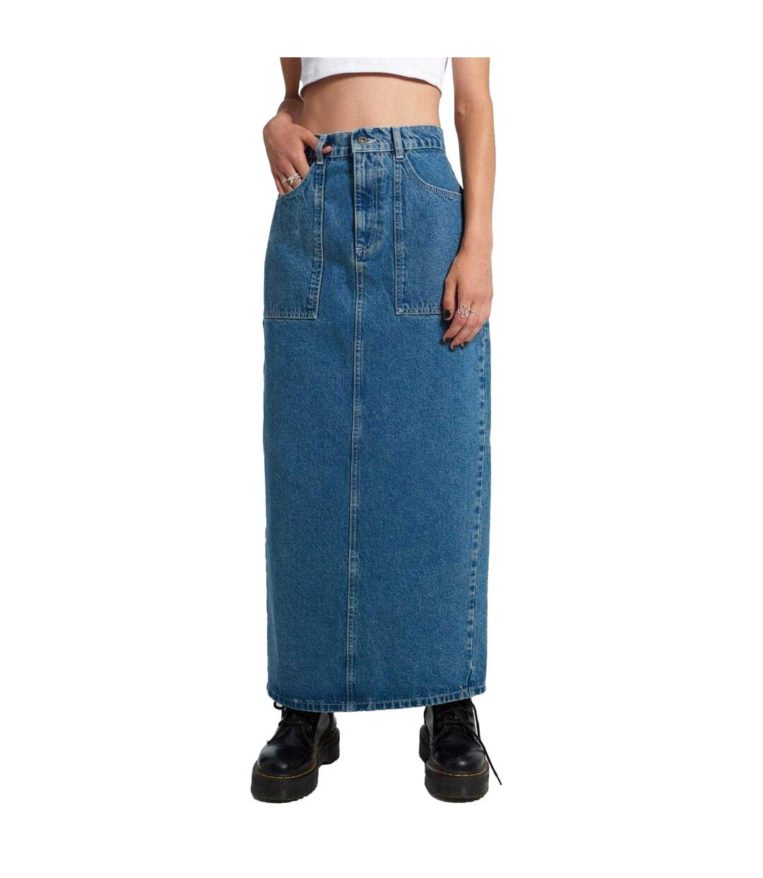 Jupe Longue Motif/style Charpentier Femme Bleu The Ragged Priest-2