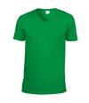 Gildan Mens Soft Style V-Neck Short Sleeve T-Shirt (Irish Green)