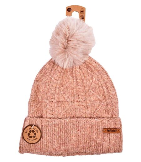 Bonnet Pompon INFINITF Femme 0212 POLAIRE ROSE