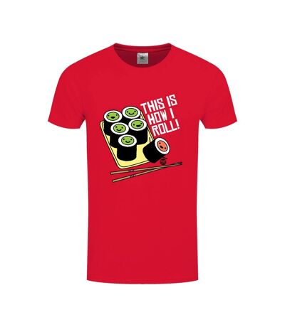 Pop Factory - T-shirt THIS IS HOW ROLL - Homme (Rouge / Blanc / Noir) - UTGR6623