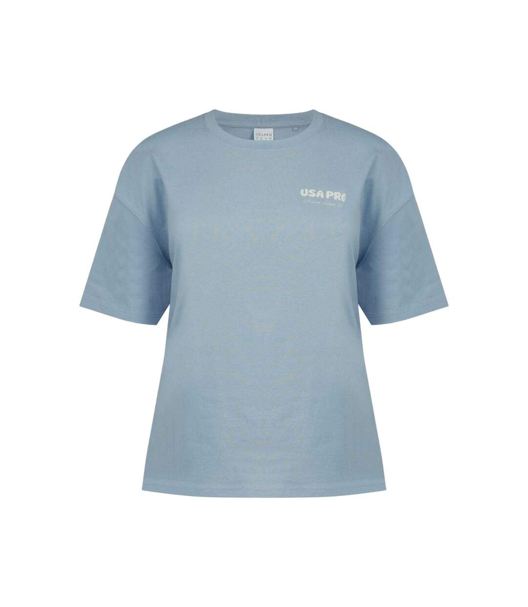 Womens/ladies Back Print Oversized T-shirt Brunnera Blue USA Pro-1