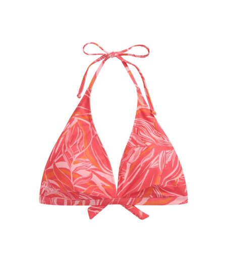 Animal Womens/Ladies Iona Leaf Print Halter Neck Bikini Top (Fiery Coral) - UTMW2823
