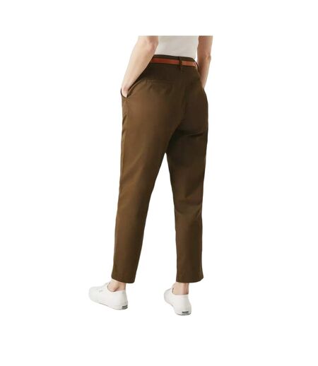 Maine Womens/Ladies Belted Belt Slim Pants (Khaki) - UTDH6206