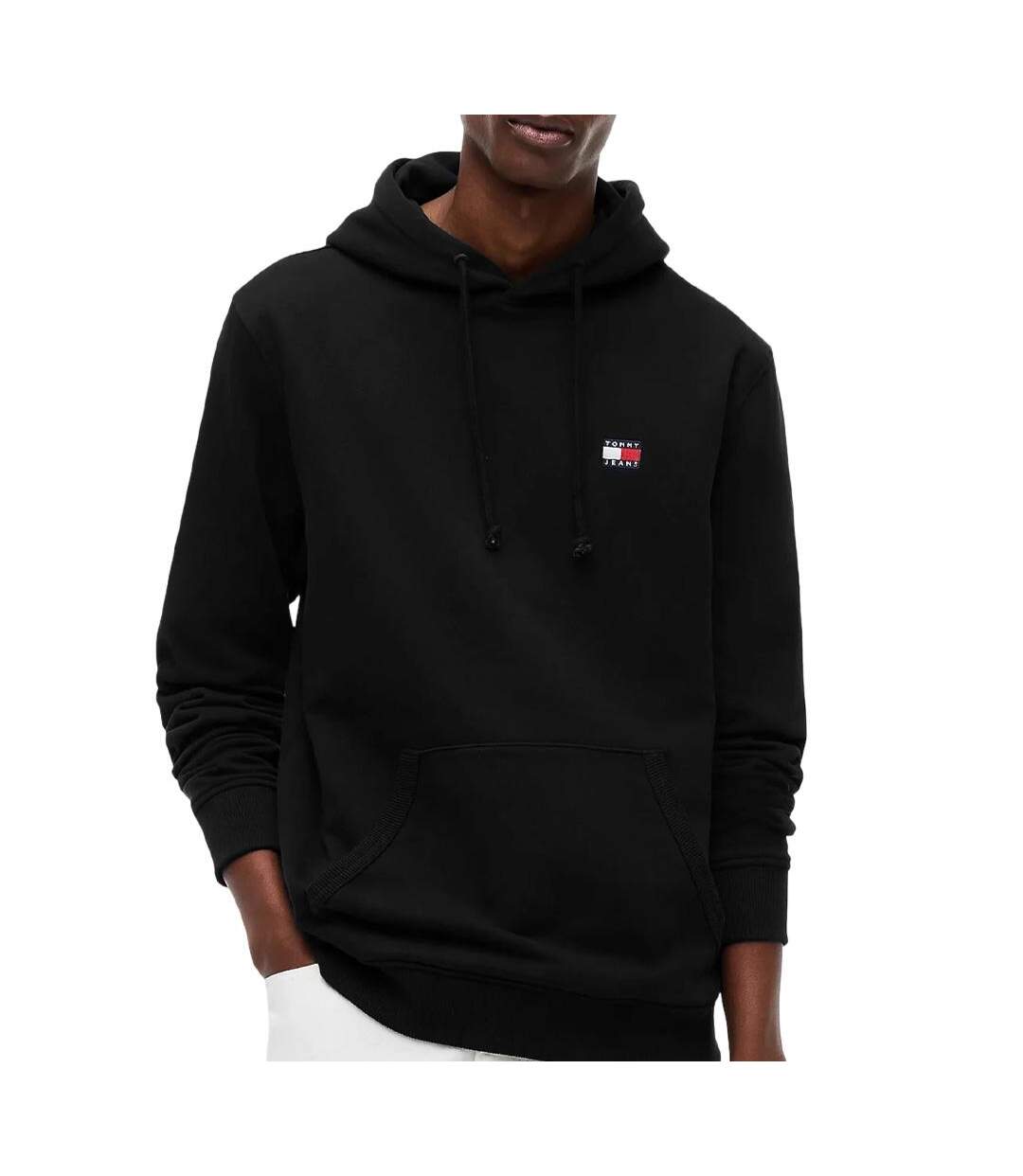 Sweat noir homme tommy hilfiger badge-1