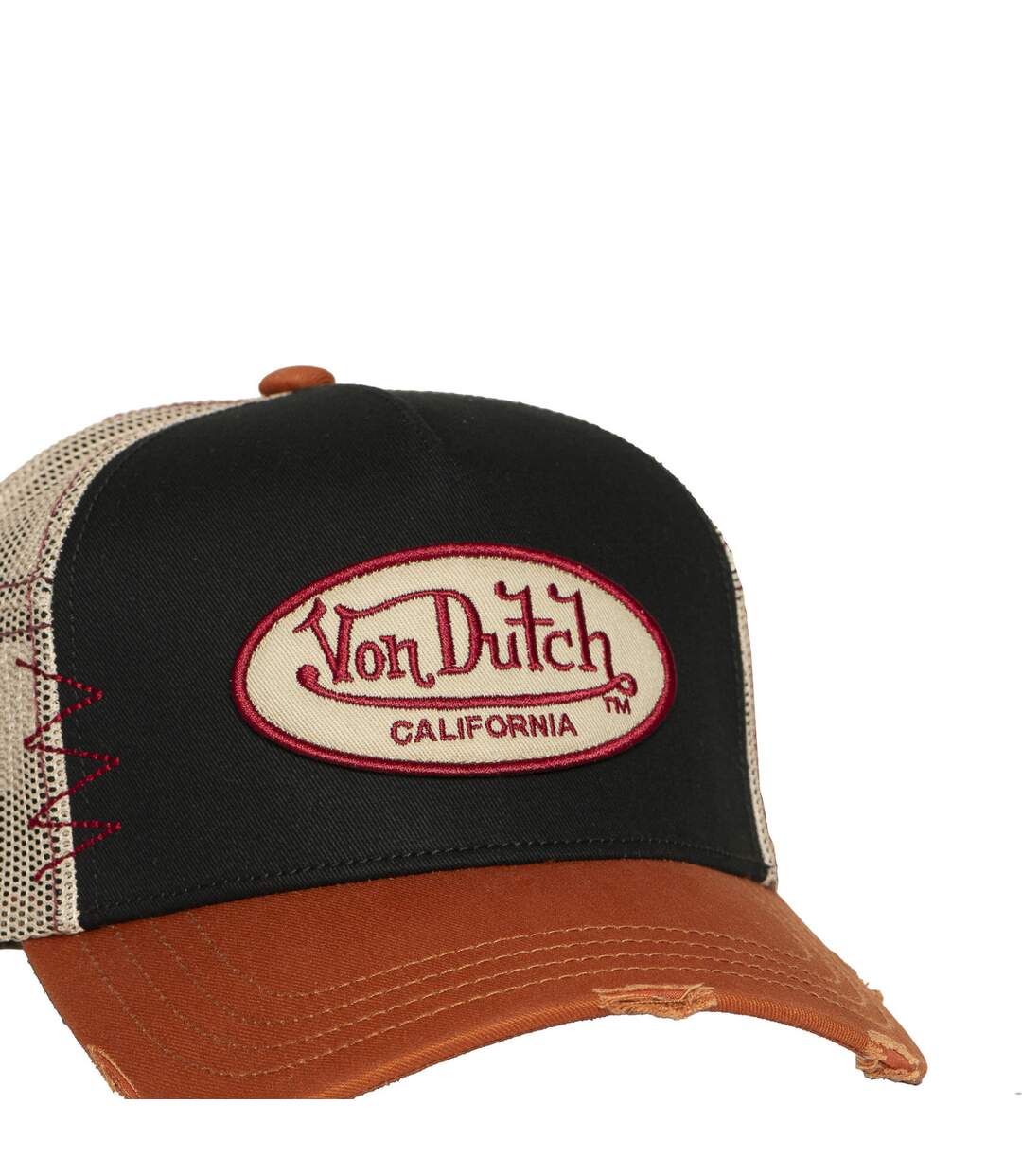 Casquette trucker avec filet adulte effet usé et patch brodé Used Vondutch-5