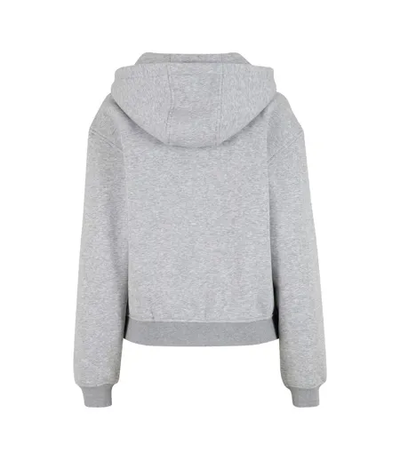 Womens/ladies Loose Fit Hoodie Heather Grey Build Your Brand