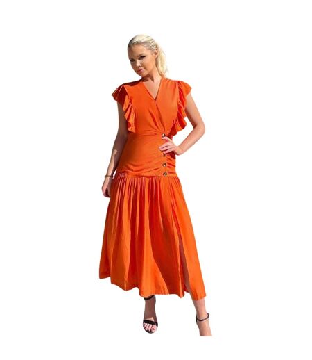 Robe Mi-longue Femme Orange AX Paris