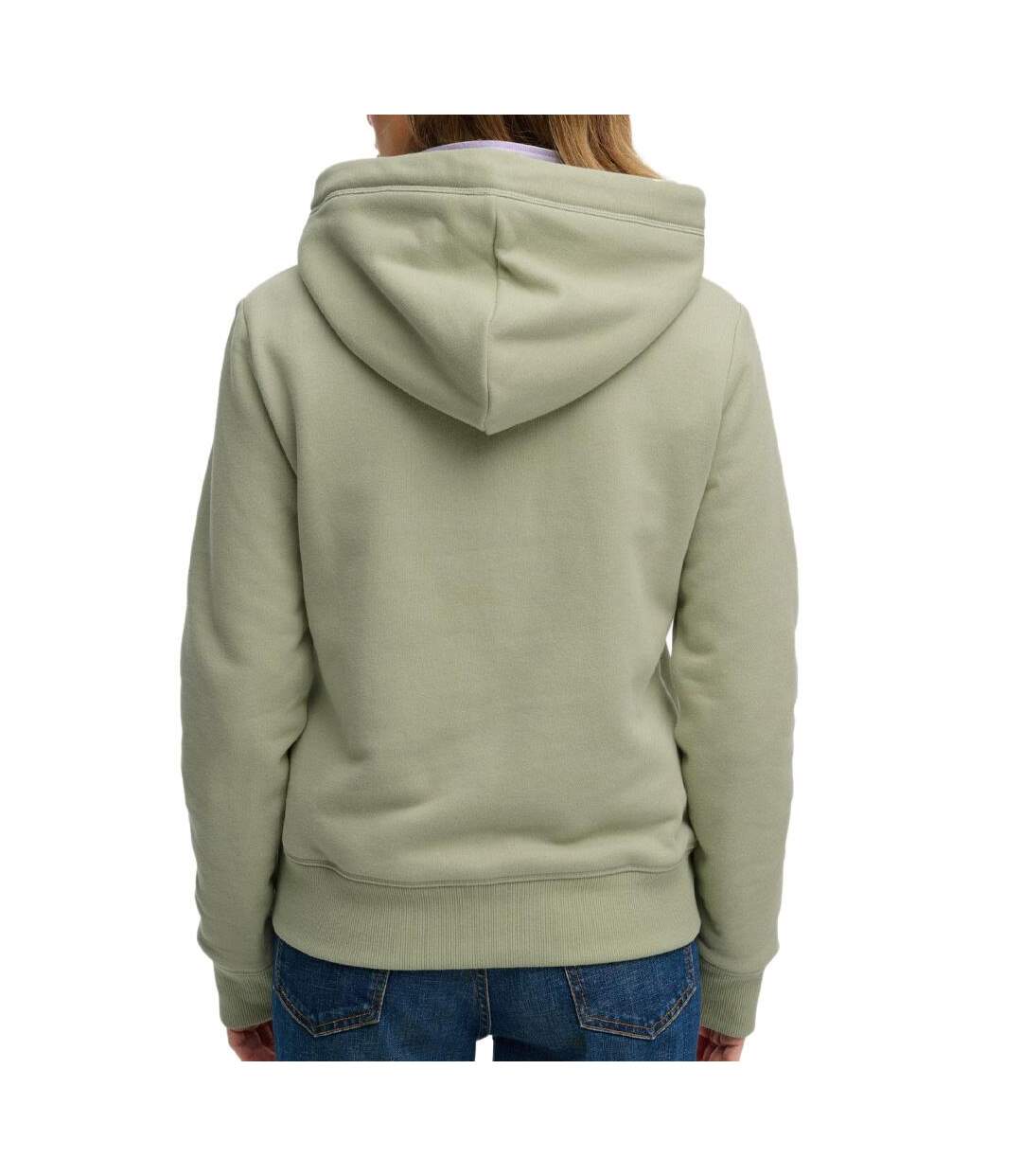 Sweat vert femme superdry essential logo-2