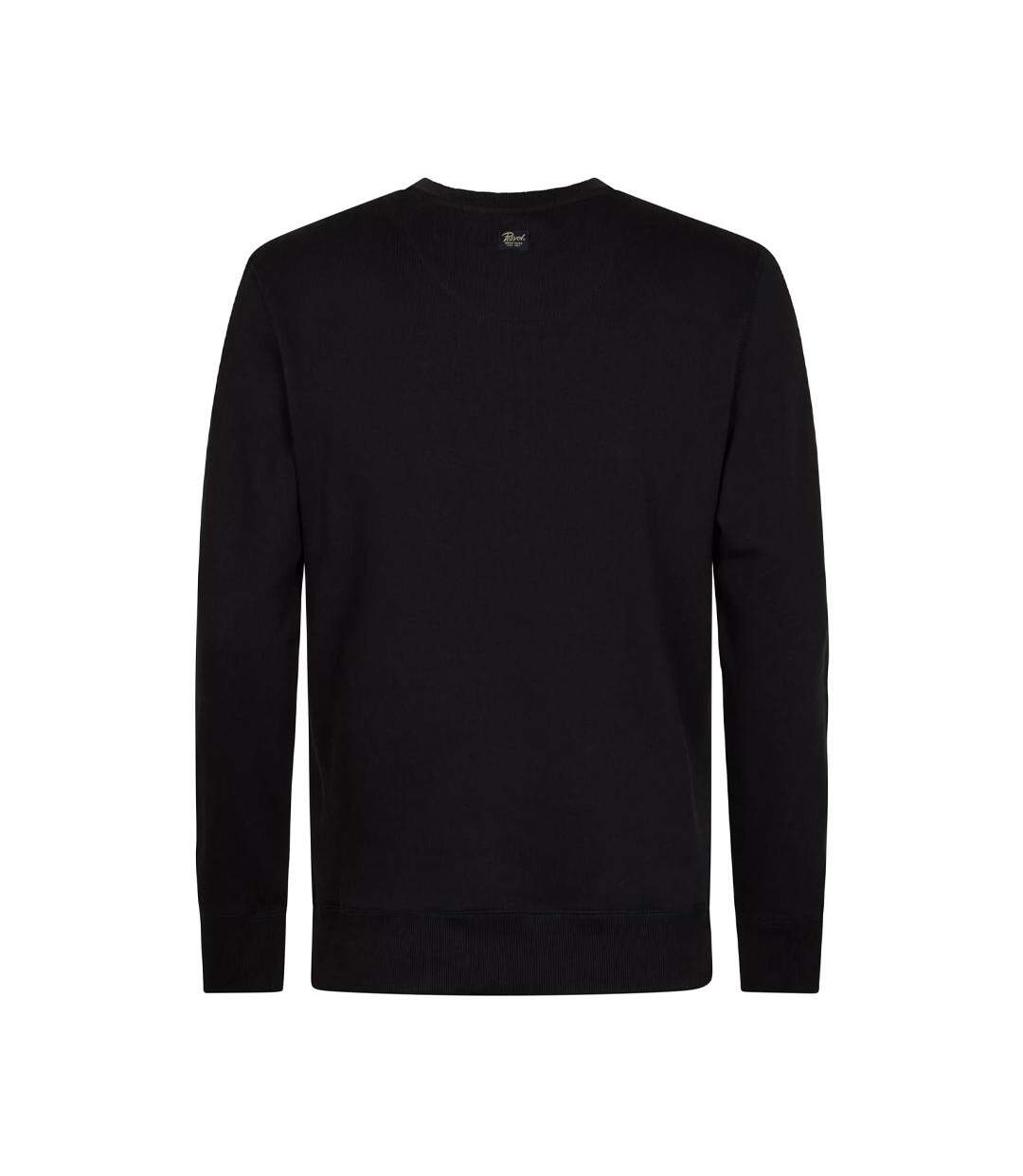 Sweat noir/taupe homme petrol industries neck-2