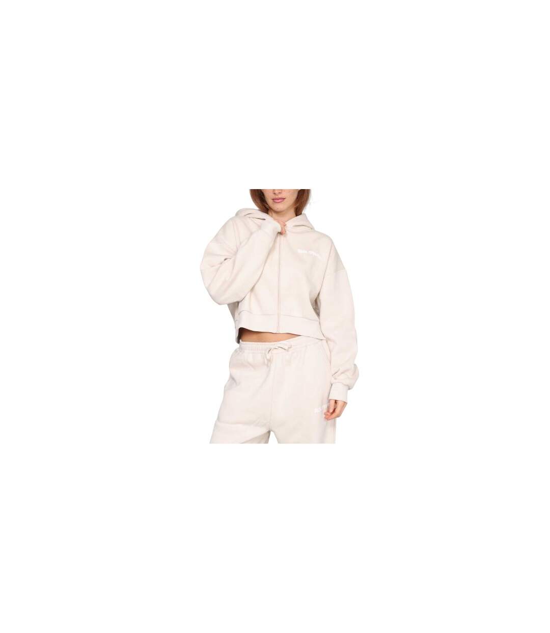 Sweat Court À Capuche Motif/style Imprimé Graphique Femme Sable Rose London-1