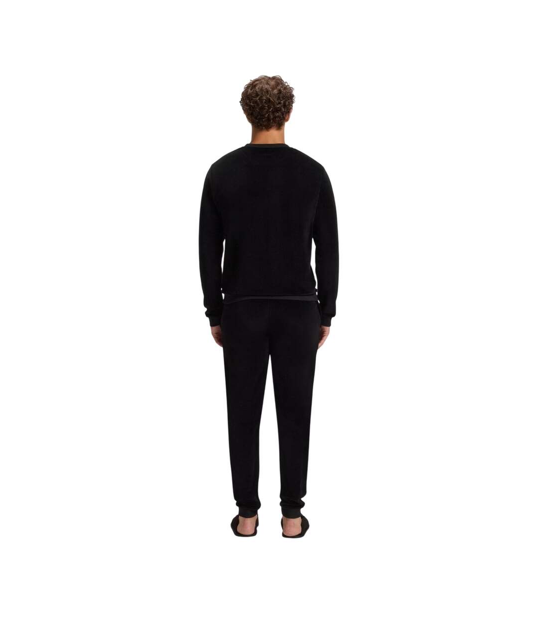 Mens Velour Sweatshirt Black Hugo-3