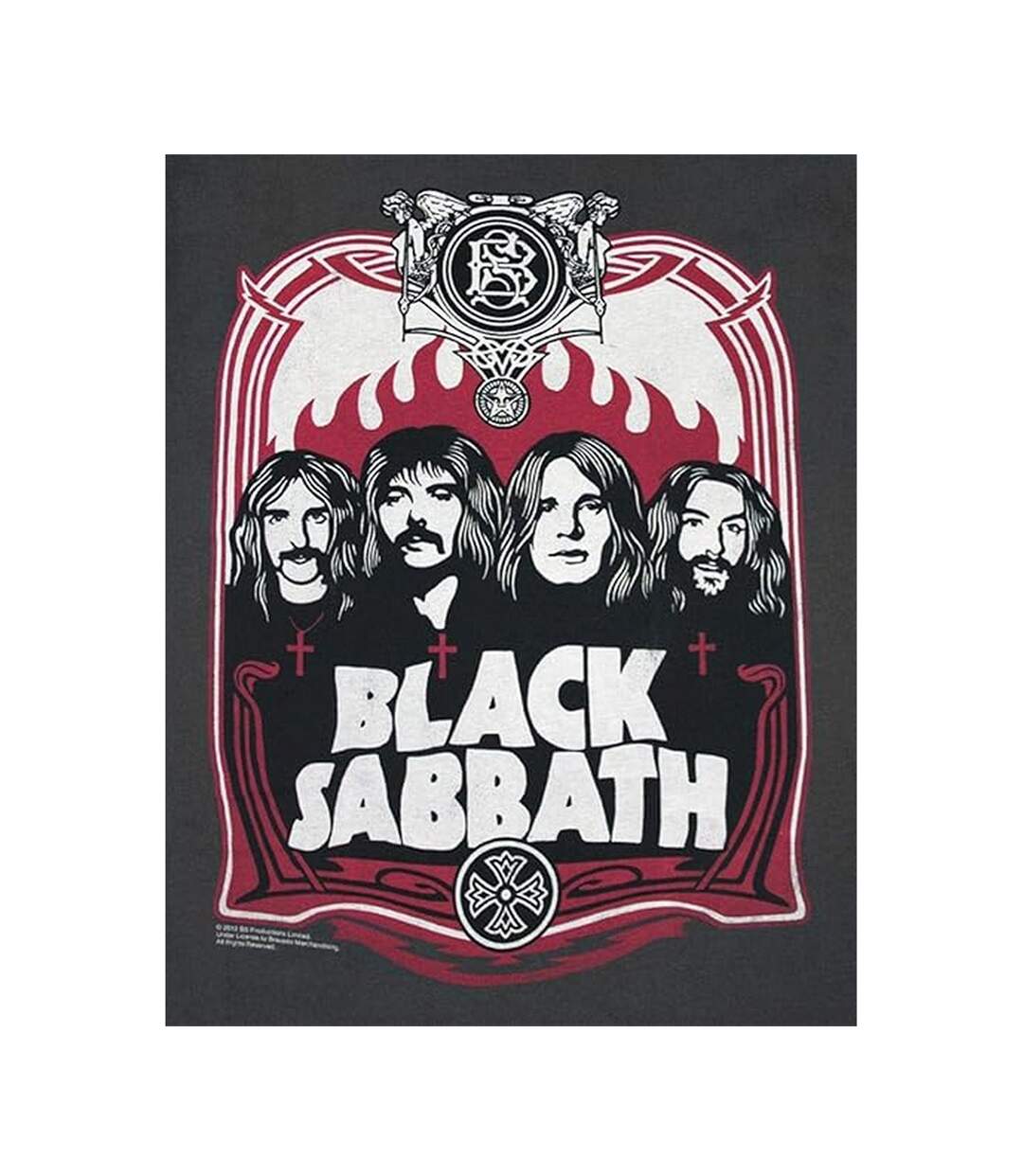 Unisex Adult 1972 Black Sabbath T-shirt Charcoal Amplified-4