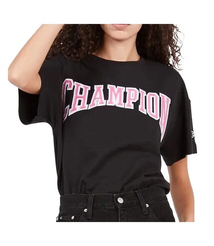 T-shirt Noir/Rose Femme Champion Lady - S