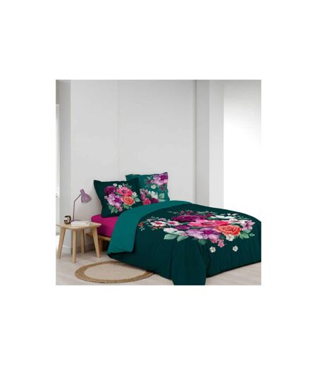 Parure de Lit 3 Pièces Indirose 260x240cm Vert