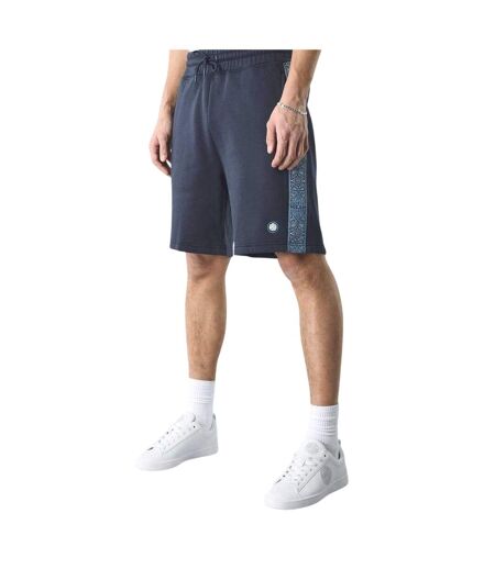 Mens Paisley Sweat Shorts Navy Pretty Green