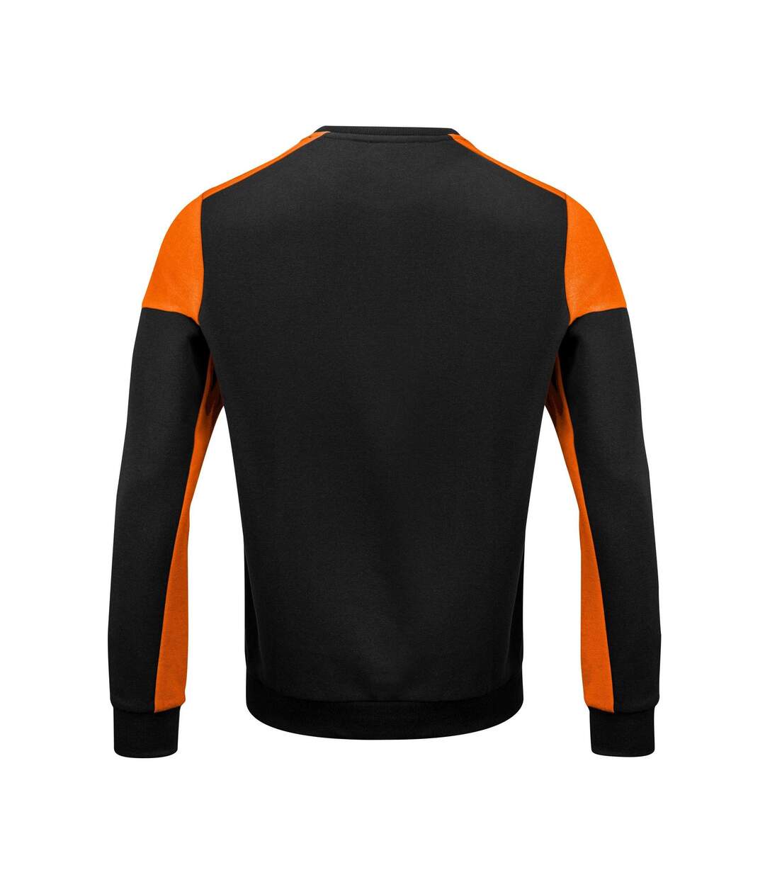 Mens Contrast Crew Neck Sweatshirt Black Orange Printer PRIME-2
