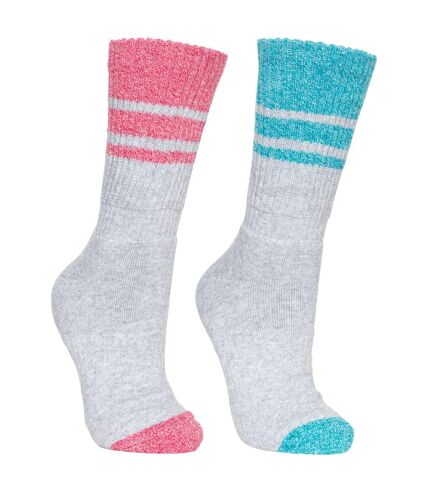 Trespass Womens/Ladies Hadley Hiking Boot Socks (2 Pairs) (Marine Marl/Raspberry Marl) - UTTP187