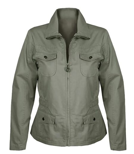 Veste Saharienne Femme Mayflower Manga1 Kaki