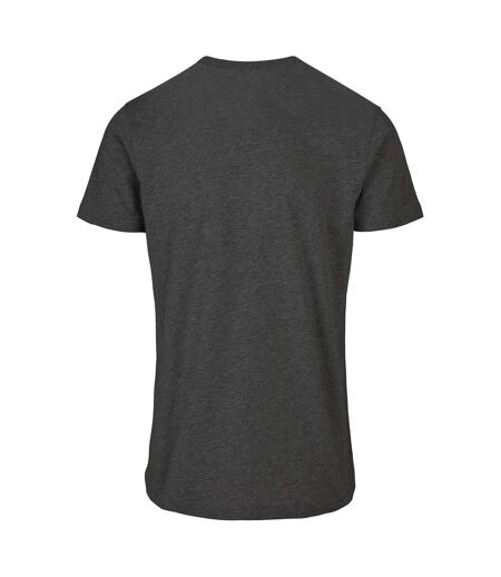 Mens basic round neck t-shirt charcoal Build Your Brand