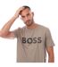 Mens Big Logo Regular T-shirt Beige Boss-4