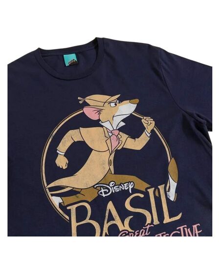 T-shirt Motif Basilic Adulte Bleu Marine The Great Mouse Detective