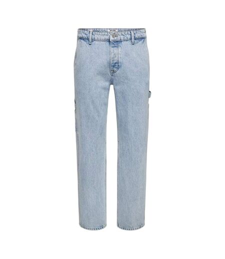 Mens Denim Carpenter Relaxed Fit Jeans Light Denim Blue Only