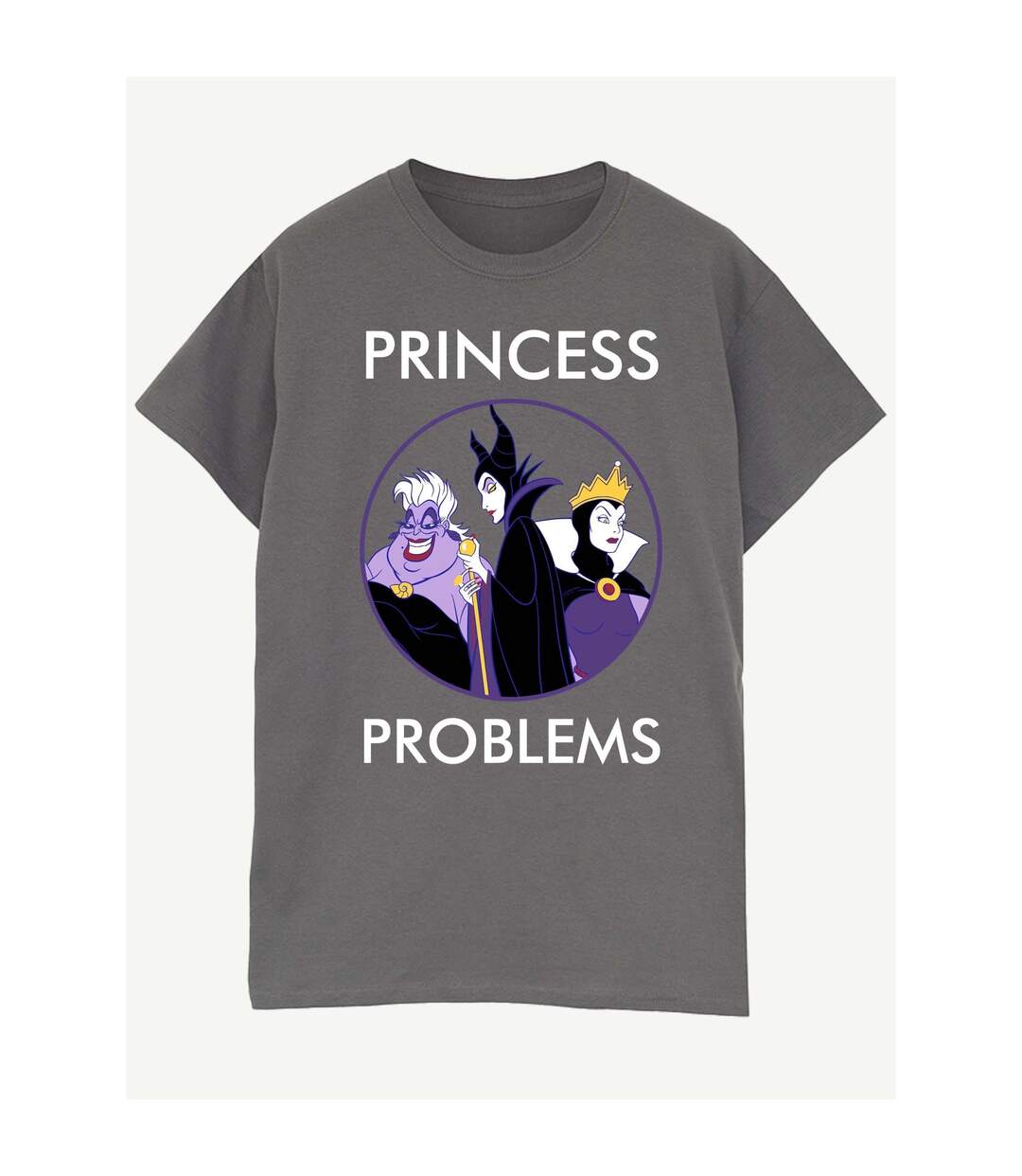 Disney Femme/Ladies Villains Princess Headaches Coton Boyfriend T-Shirt (Charbon de bois) - UTBI47938-1