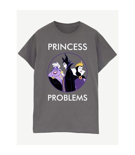 Disney Femme/Ladies Villains Princess Headaches Coton Boyfriend T-Shirt (Charbon de bois) - UTBI47938