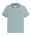 Polo Motif/style Col À Double Rayure Homme Bleu Clair Bleu Clair Fred Perry-1