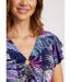 T-shirt long col V effet drapé-4