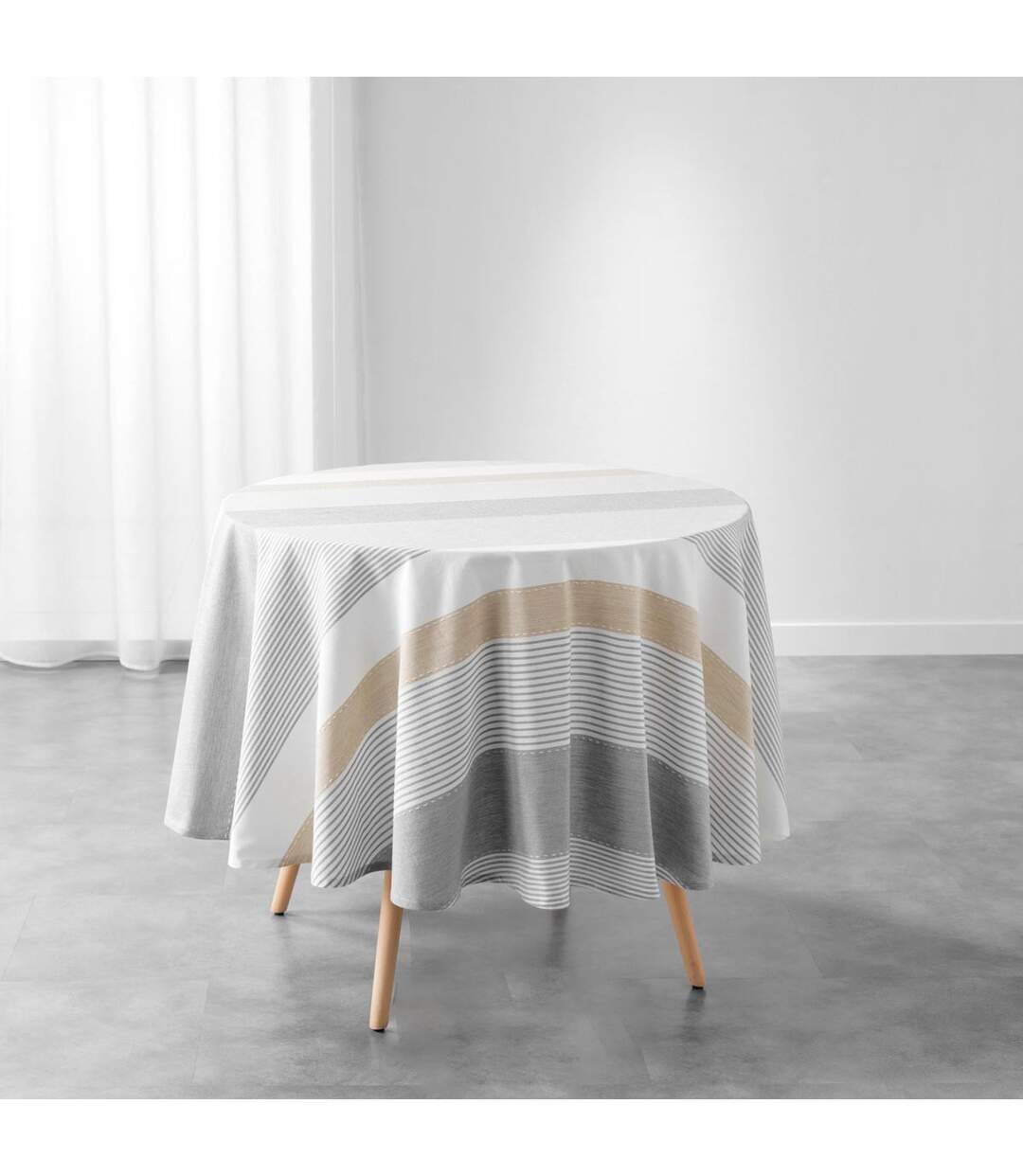 Nappe de Table Ronde Iliade 180cm Gris-1