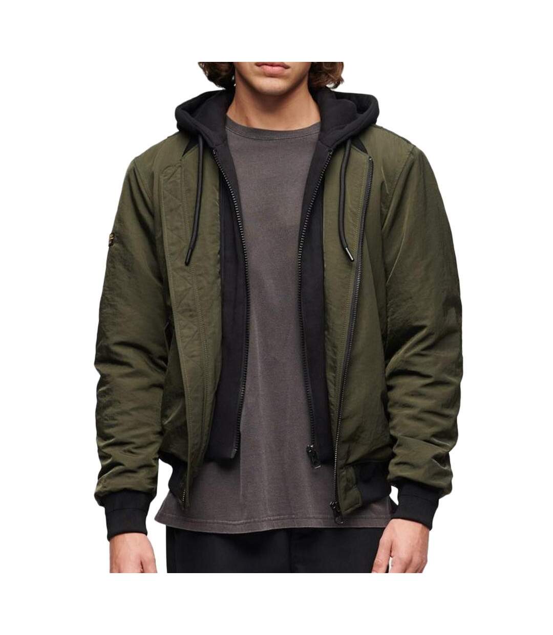 Veste Kaki Homme Superdry Hooded - 3XL-1