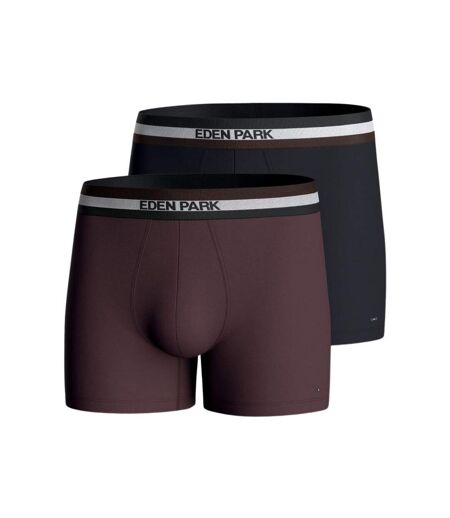 EDEN PARK Lot de 2 Boxers Homme Coton CEINTRI Fudge Marine