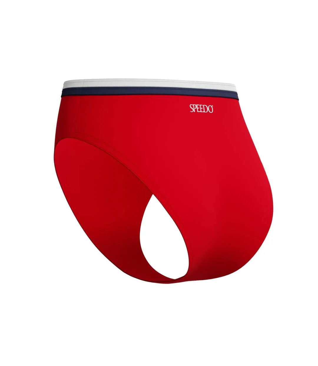 Womens/ladies Logo High Waist Bikini Bottoms Red Speedo-4