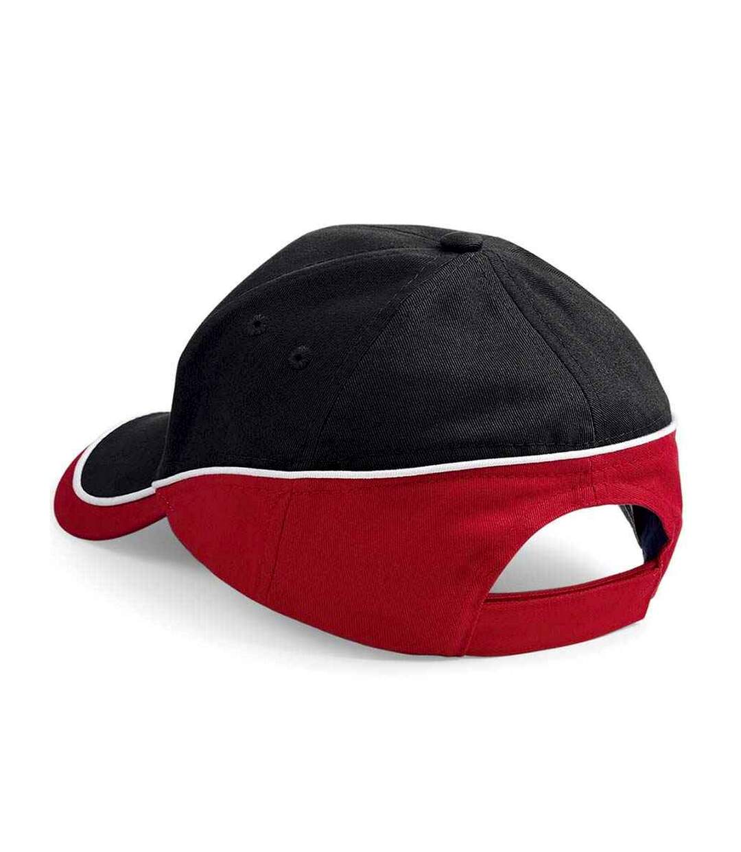 Teamwear Competition Cap Black Classic Red White Beechfield-2