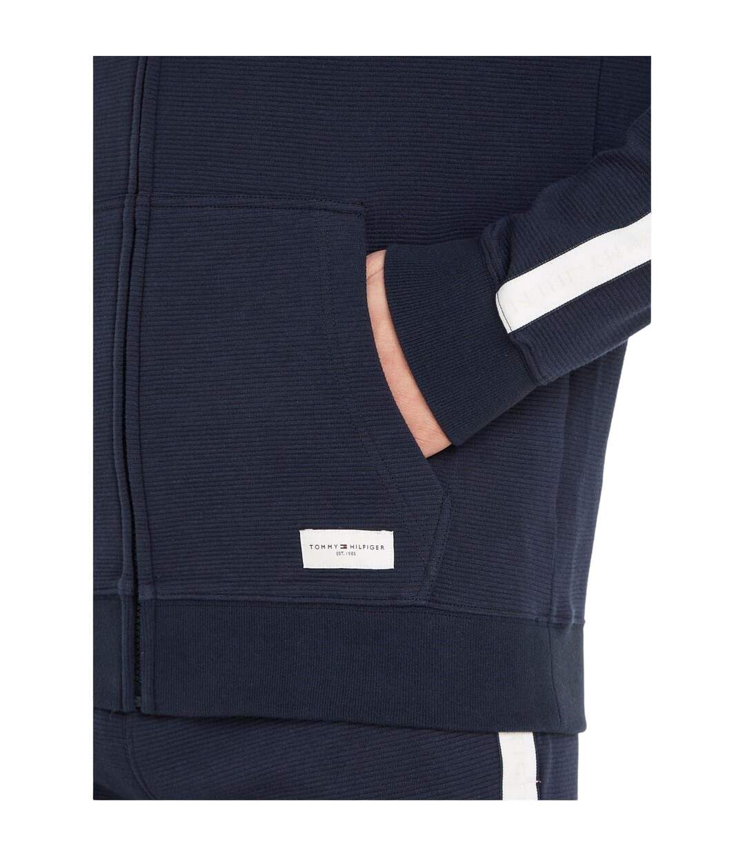 Mens Long-sleeved Full Zip Hoodie Desert Sky Tommy Hilfiger-4