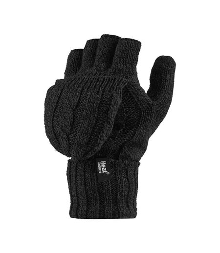 Ladies Cable Knit 2.3 Tog Thermal Winter Fingerless Converter Gloves