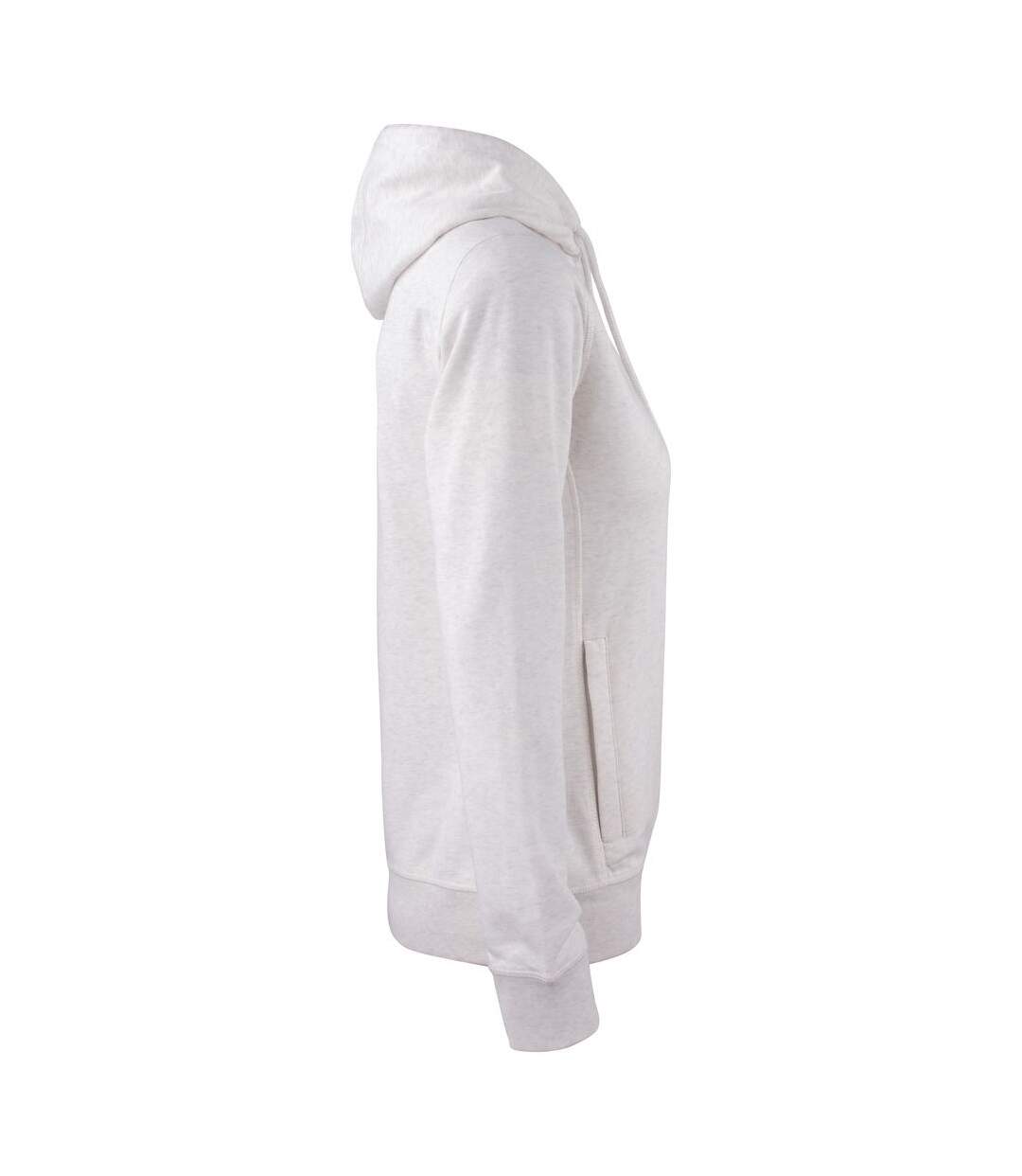 Sweat à capuche premium femme blanc cassé chiné Clique-4